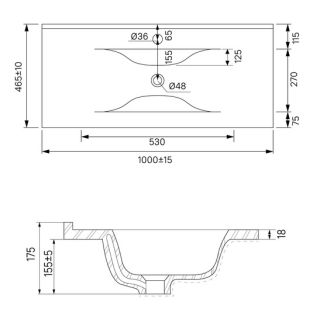 Напольная тумба с раковиной IDDIS Oxford OXF10L1i95K 100см светло-серый
